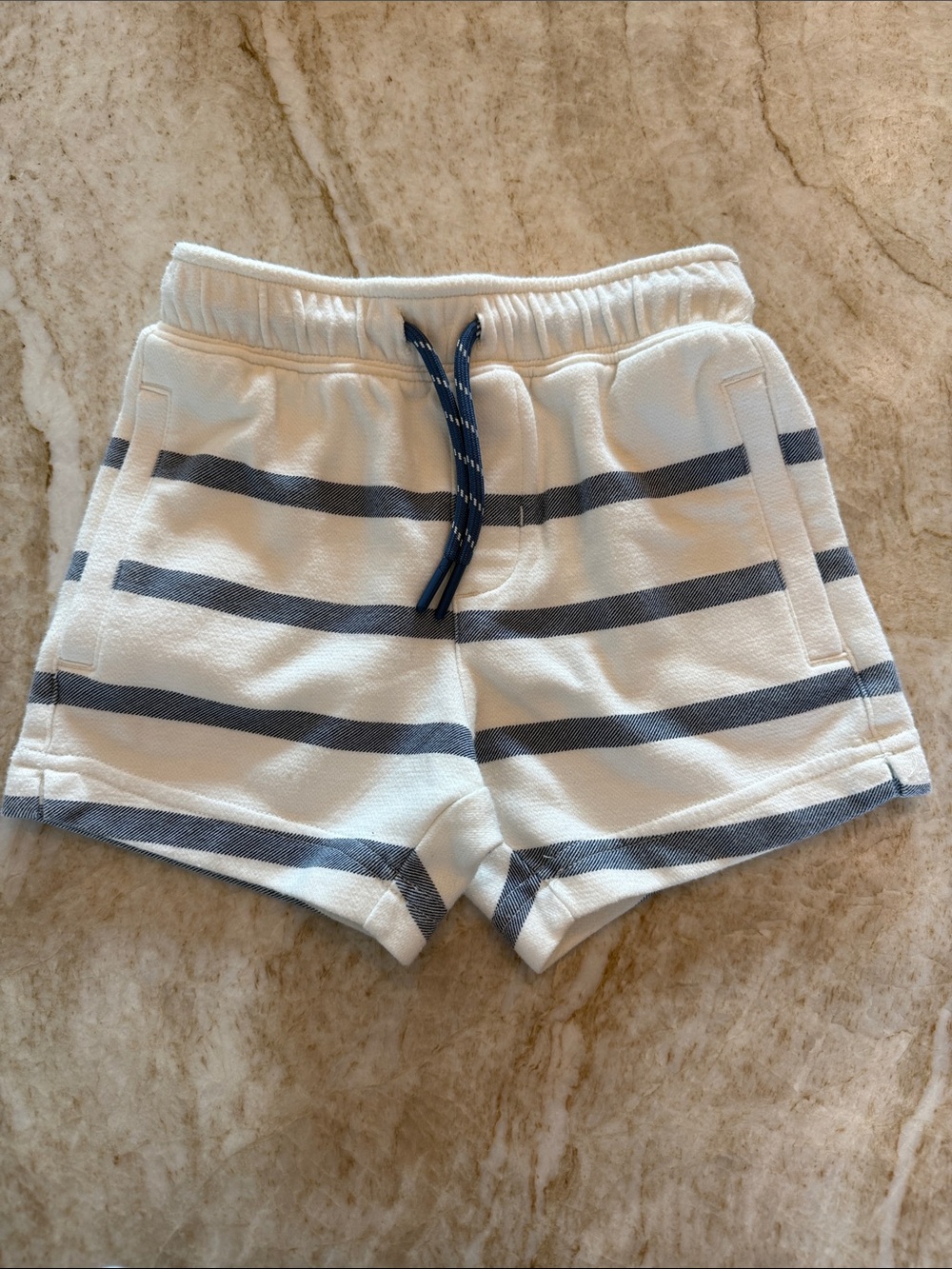 Vineyard Vines White and Navy Striped Pull-On Shorts